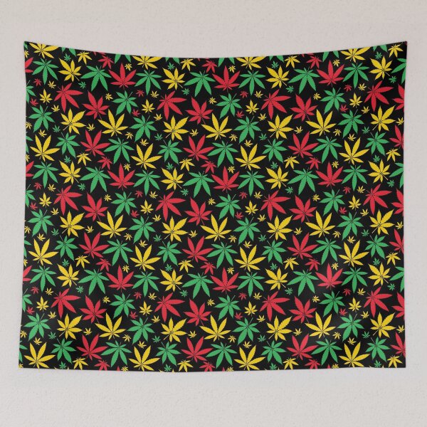 Item preview, Rasta Flag Colors Leaf Cannabis Marijuana Weed Pattern designed and sold by RastaMerch.