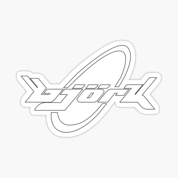 Bjork Debut Vintage Circle Logo (White) Sticker