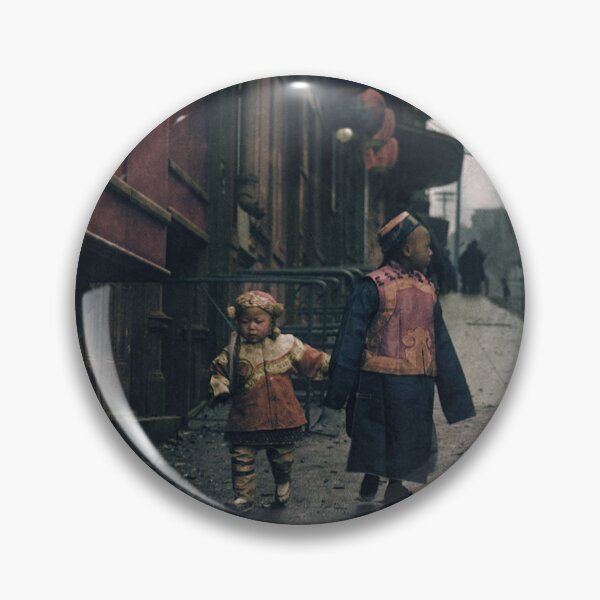 Item preview, Two kids in holiday dress in Chinatown, San Francisco designed and sold by BaptisteColors.