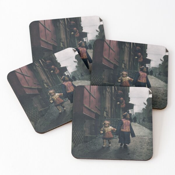 Item preview, Two kids in holiday dress in Chinatown, San Francisco designed and sold by BaptisteColors.