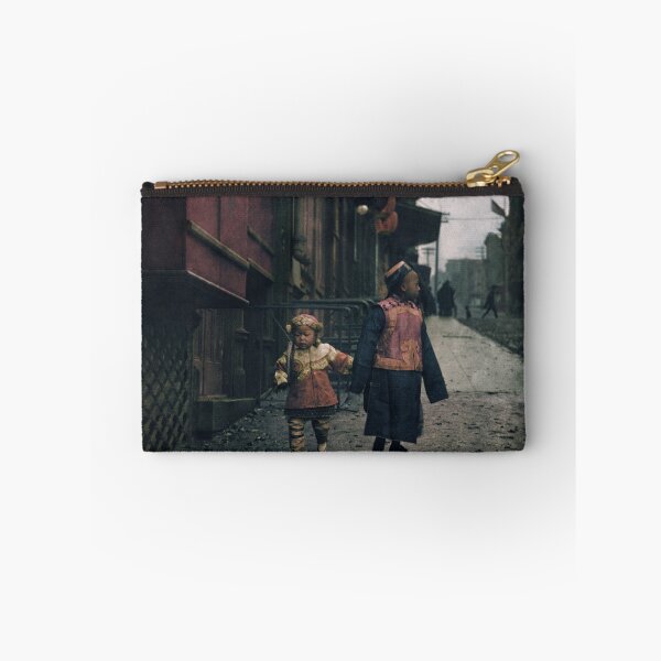 Item preview, Two kids in holiday dress in Chinatown, San Francisco designed and sold by BaptisteColors.