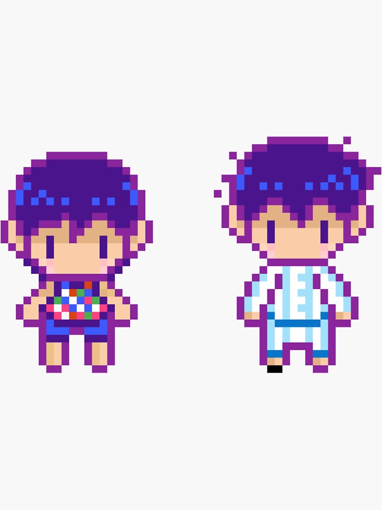 Omori Pixel Sprite Head Perler Bead Pattern, Bead Sprites