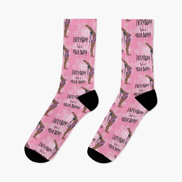 Item preview, Everybody has a yoga body fat yoga  body positivity, yoga pose Pink designed and sold by Melanie-Palmer.