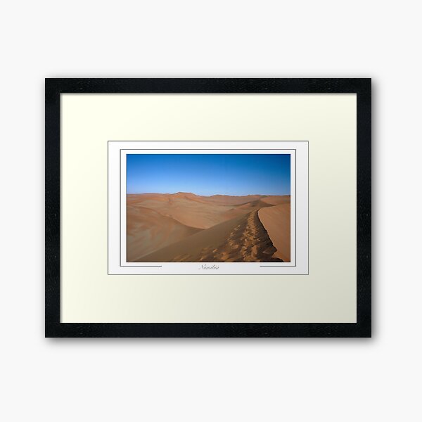 Sossusvlei Namibia; Namib Desert dune sea. Framed Art Print