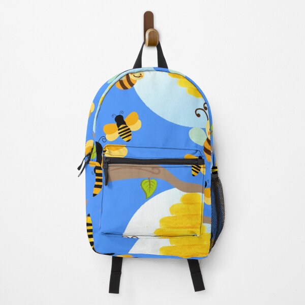 Item preview, Bumblebee. Beautiful honeybee seamless pattern in blue background. designed and sold by docferds.