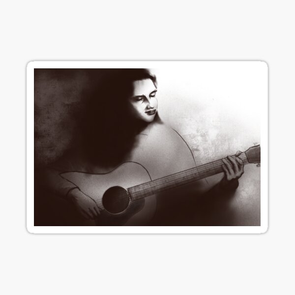 Guitar girl Sticker