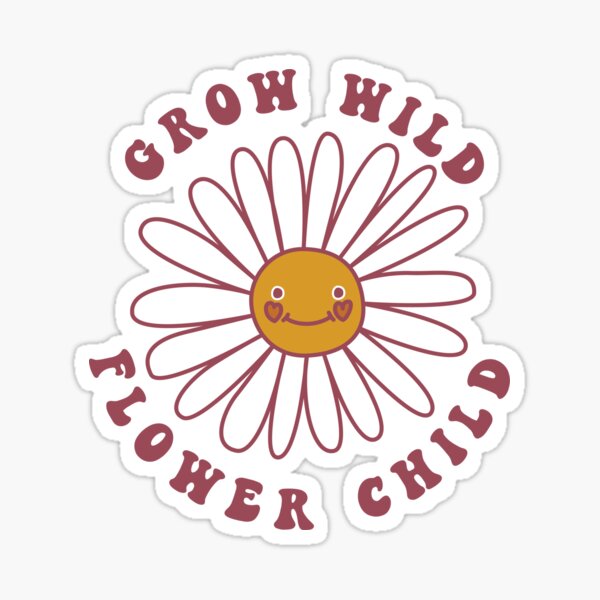 grow wild flower child Sticker