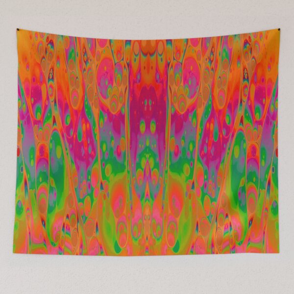 Item preview, Psychedelic Spill 19 (oil, fluid art, neon orange) designed and sold by Natfigcreates.