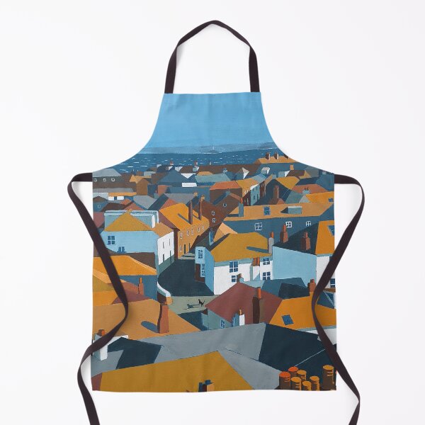 Item preview, St Ives rooftops - with Inky the cat designed and sold by Jenny Urquhart.