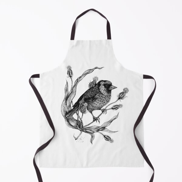 Item preview, Bird Dorothee with plant black and white designed and sold by Susanne Margarete Lutz.
