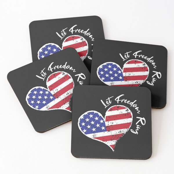 Item preview, Let Freedom Ring Heart 4th of July Patriotic USA Flag Stars designed and sold by OopteesLydia.