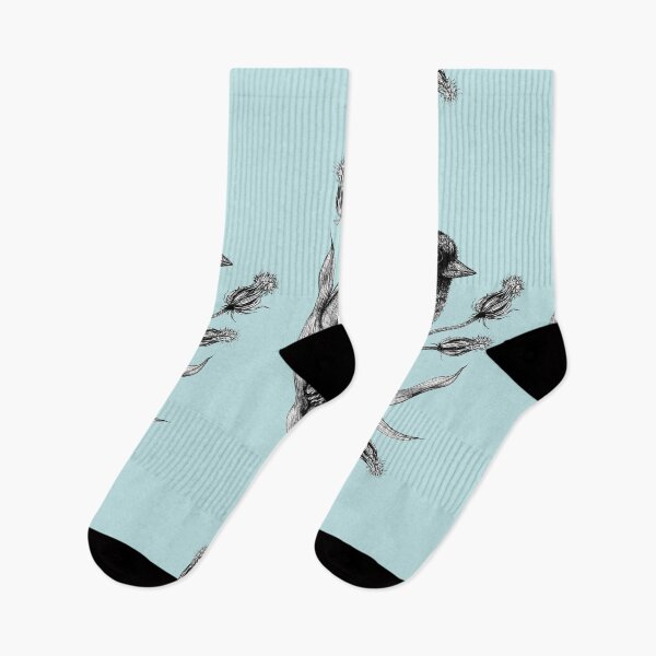 Item preview, Sweet bird Dorothee with plant pastel blue designed and sold by Susanne Margarete Lutz.