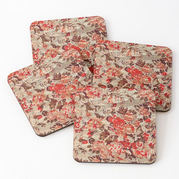 Item preview, Vintage Kantha silk from India floral tones antique roses designed and sold by Jujupem.