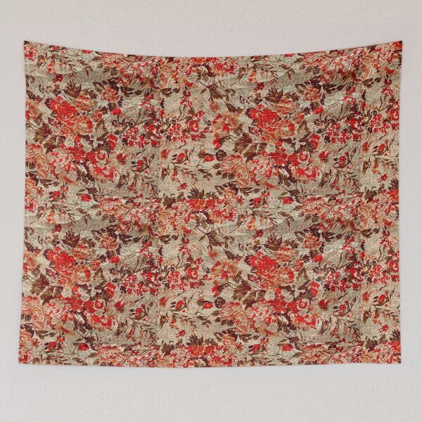 Item preview, Vintage Kantha silk from India floral tones antique roses designed and sold by Jujupem.