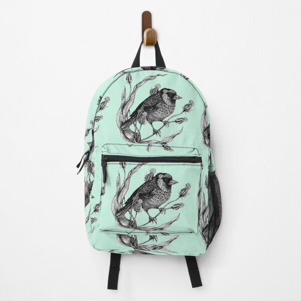 Item preview, Sweet bird Dorothee with plant pastel mint designed and sold by Susanne Margarete Lutz.