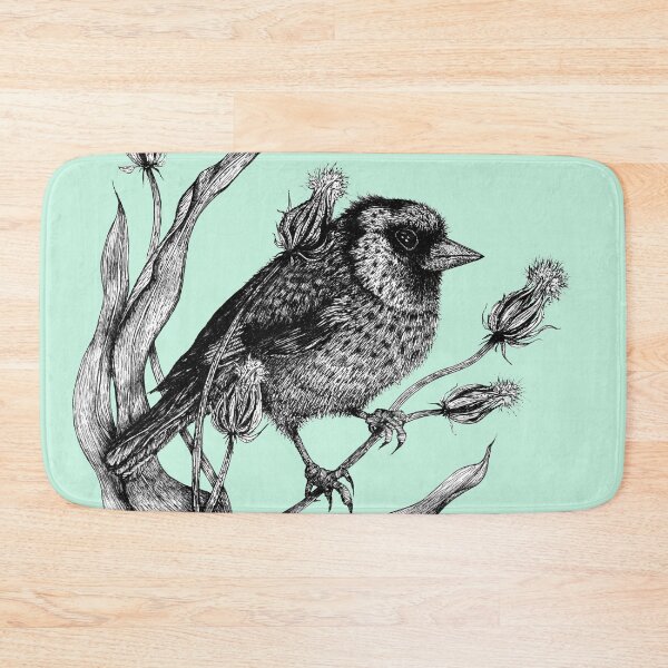 Item preview, Sweet bird Dorothee with plant pastel mint designed and sold by Susanne Margarete Lutz.
