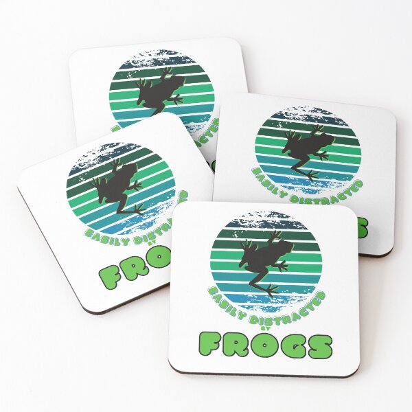 Item preview, Easily Distracted By Frogs Cute Animal Lover & Attention Span Humor Vintage Green Sunset designed and sold by ZEROXCOOL.