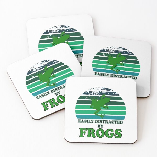 Item preview, Easily Distracted By Frogs Cute Animal Lover & Attention Span Humor Vintage Retro Green Sunset designed and sold by ZEROXCOOL.