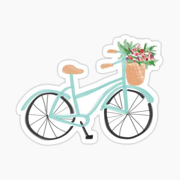 Baby Blue Bicycle Sticker