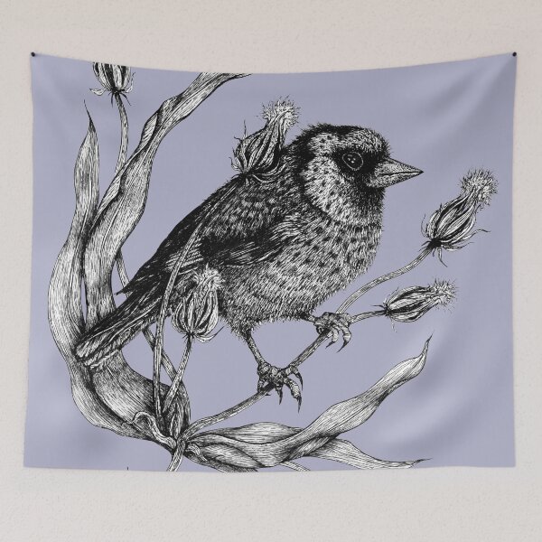 Item preview, Sweet bird Dorothee with plant stone-lavender designed and sold by Susanne Margarete Lutz.