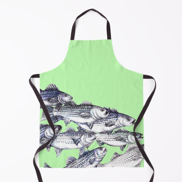 Item preview, Neon Striped Bass Ink Illustration "Old School" designed and sold by Michelebuttons.