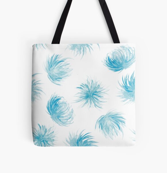 Rain flowers watercolor pattern All Over Print Tote Bag