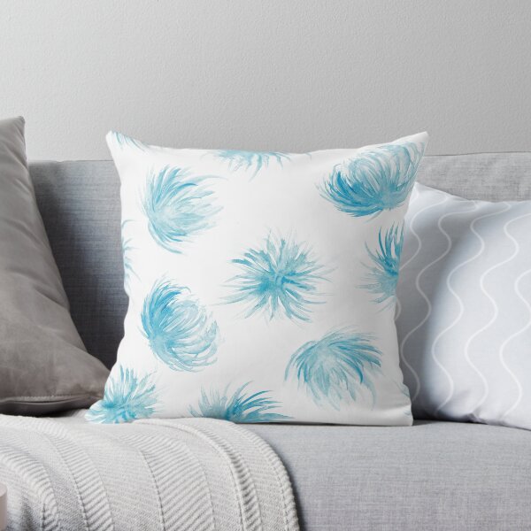 Rain flowers watercolor pattern Throw Pillow