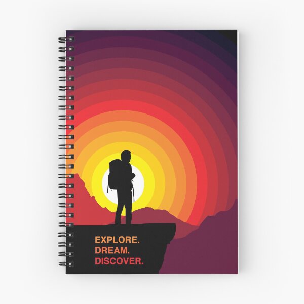 Item preview, Explore Dream Discover - Hiking Man Sunset Silhouette designed and sold by STUDIO-72.