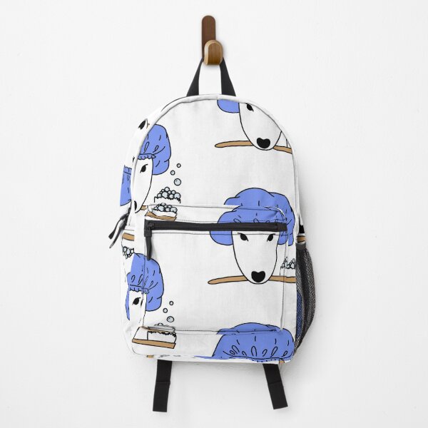 Item preview, Bath Time Bull Terrier Blue Pattern designed and sold by bulltworld.