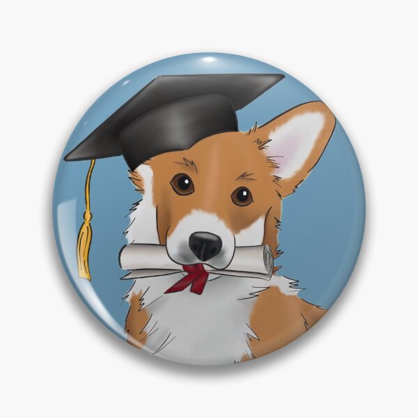 Item preview, Cute Corgi Graduation | Corgi Wearing a Graduation Hat and Holding a Diploma designed and sold by ElysianCreation.