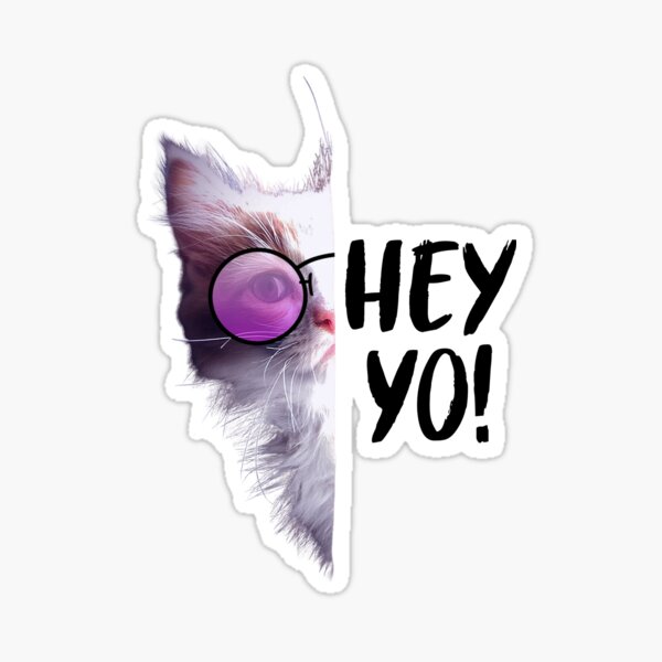 Vista previa del artículo con la obra «¡Hey tú! - Mirando a escondidas gracioso gatito lindo gato», diseñado y vendido por James Lewis.