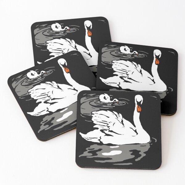 Artikelvorschau, Victorian Woodcut Swan Swimming entworfen und verkauft von Pixelchicken.
