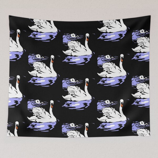 Item preview, Victorian Woodcut Swan Swimming  designed and sold by Pixelchicken.