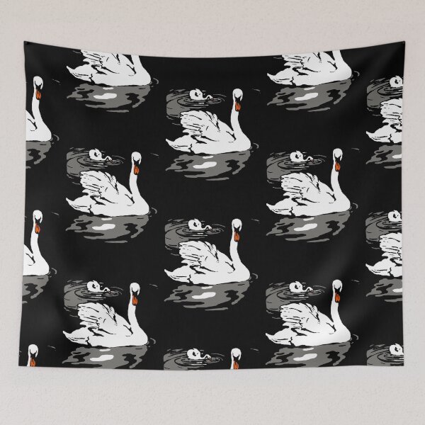 Item preview, Victorian Woodcut Swan Swimming  designed and sold by Pixelchicken.