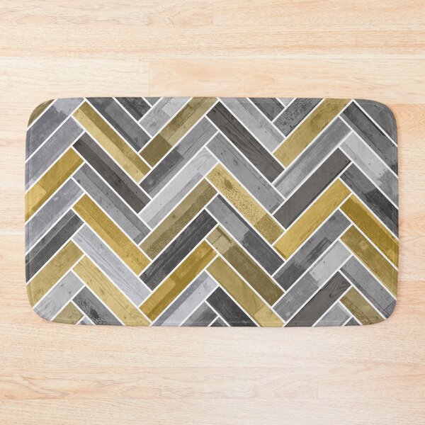 Item preview, Herringbone Pattern in Grey and Yellow designed and sold by Jared Davies.