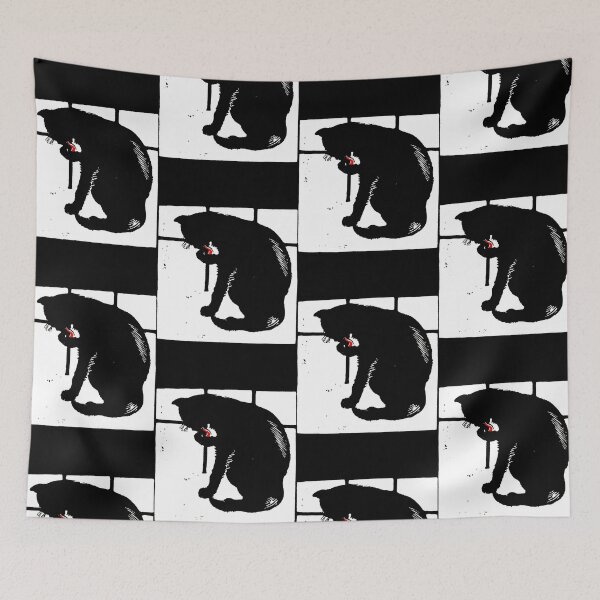 Item preview, Victorian Woodcut Black Cat designed and sold by Pixelchicken.