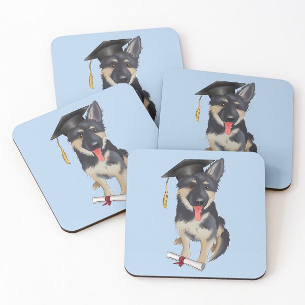 Item preview, Cute German Shepherd Graduation | German Shepherd Wearing a Graduation Hat and Holding a Diploma designed and sold by ElysianCreation.