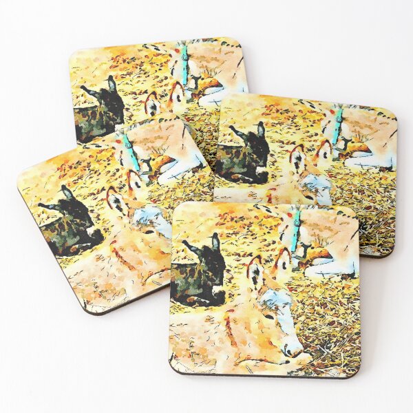 Item preview, Three baby donkeys in the stable designed and sold by Giuseppe Cocco.