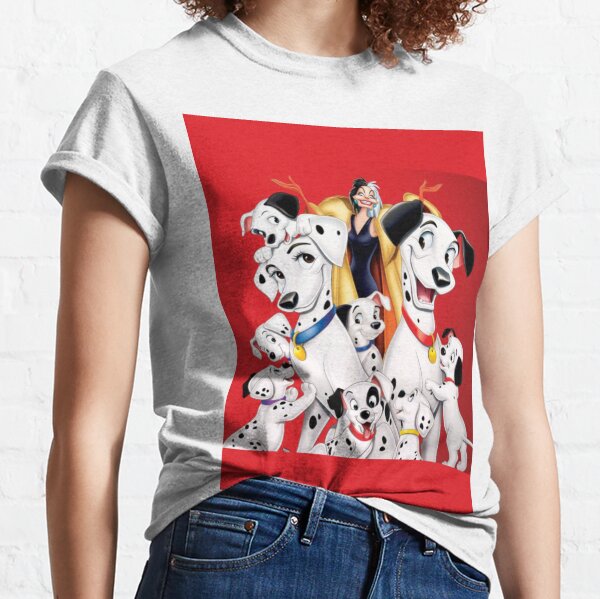 Unisex Two Color Split T-Shirt White & Black Adult Tee Cruella Shirt