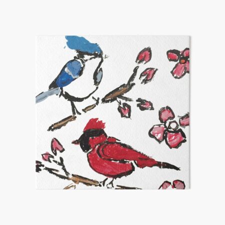 Blue Jay and Cardinal Drawing by Ismael Aguilar - Pixels