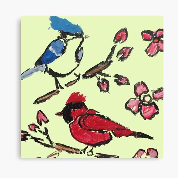 Blue Jay and Cardinal - RD Starmer - Paintings & Prints, Animals