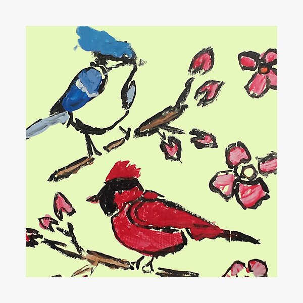 Blue Jay and Cardinal Youth T-Shirt by Ismael Aguilar - Fine Art America