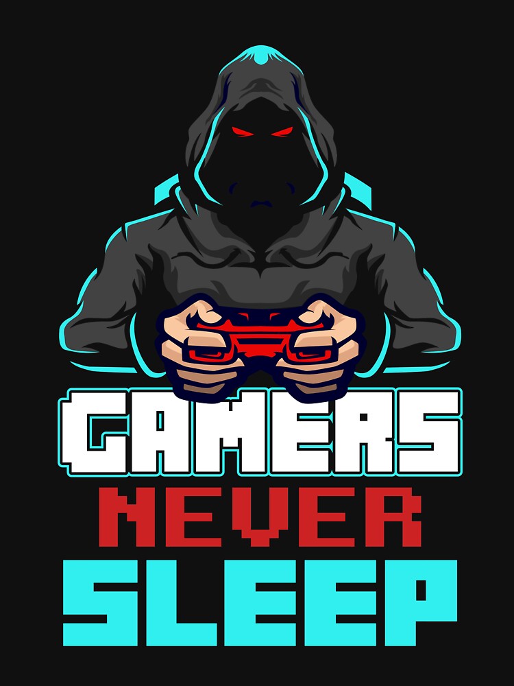 Thumbnail 7 of 7, Essential T-Shirt, Gamers Never Sleep designed and sold by Macspayne.