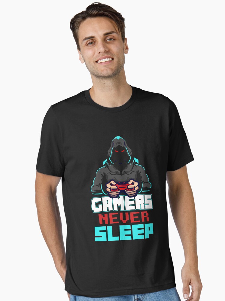 Thumbnail 1 of 7, Essential T-Shirt, Gamers Never Sleep designed and sold by Macspayne.