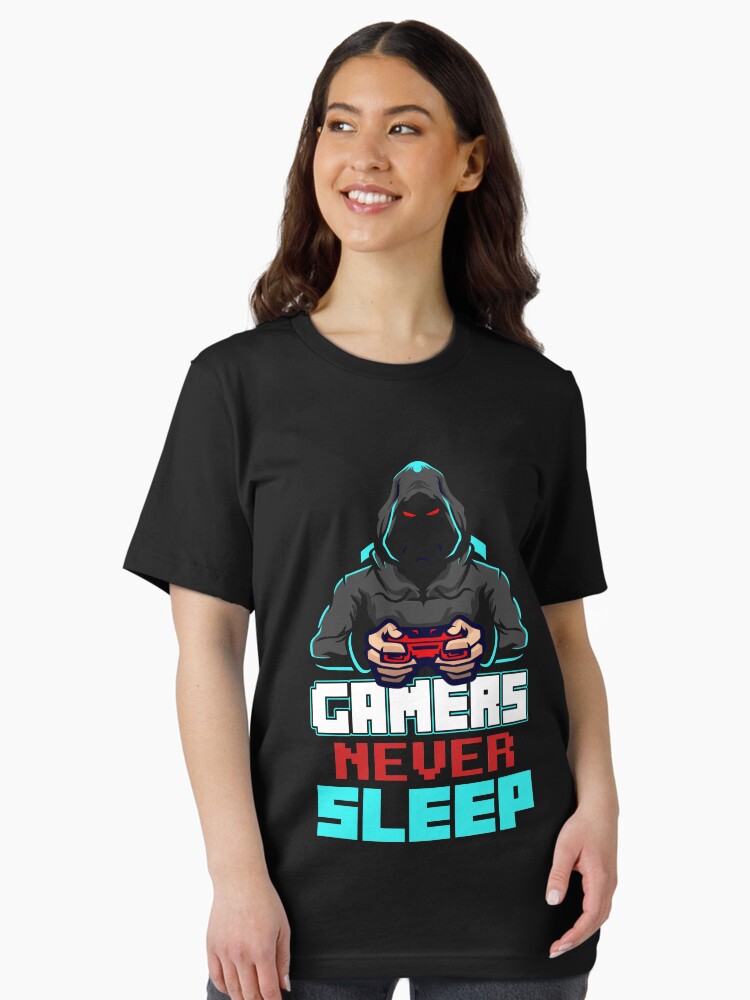 Thumbnail 2 of 7, Essential T-Shirt, Gamers Never Sleep designed and sold by Macspayne.