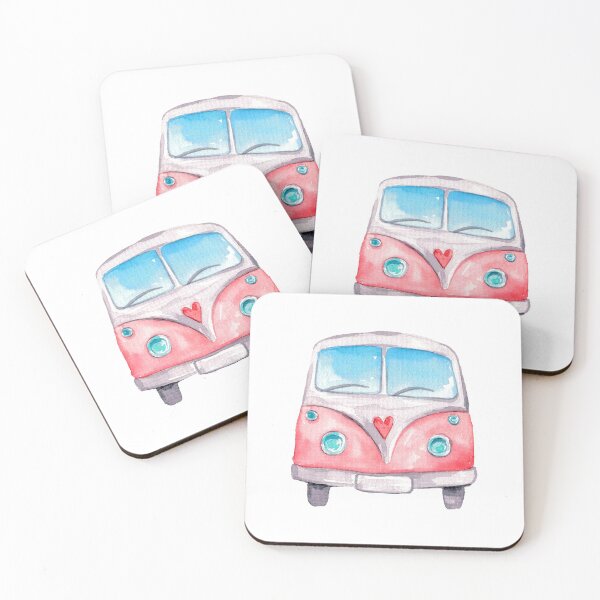 Item preview, Pink watercolor mini van - travel sticker  designed and sold by KIKAIA  The Label.