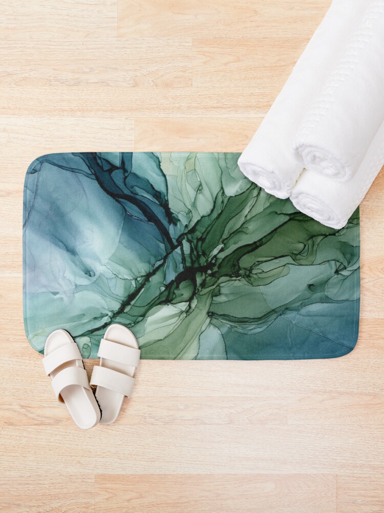 Alternate view of Nature Landscape Inspired Abstract Flow Painting 1 Bath Mat