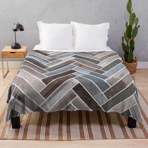 Item preview, Herringbone Pattern in Blue Brown Grey designed and sold by Jared Davies.