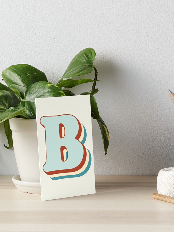 Letter B initial groovy retro font vintage lettering typography alphabet  Art Board Print for Sale by HanakiArt
