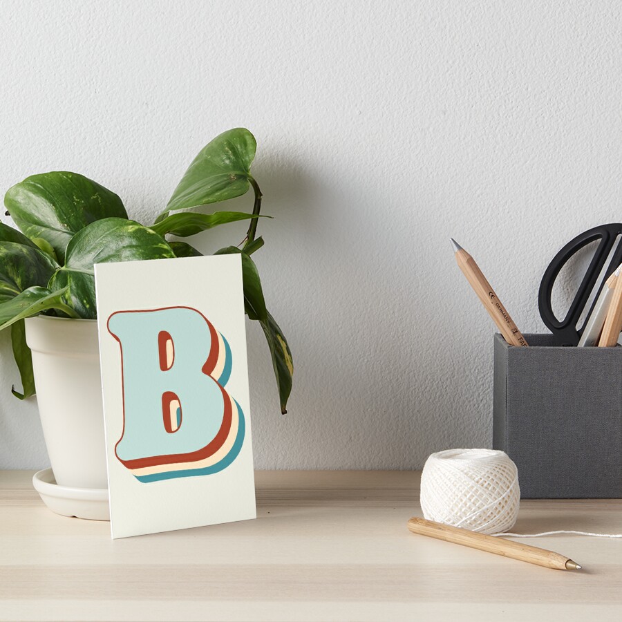 "Letter B Initial Groovy Retro Font Vintage Lettering Typography ...